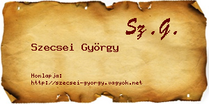 Szecsei György névjegykártya