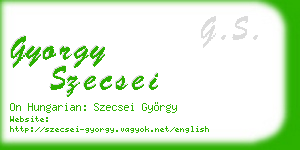 gyorgy szecsei business card