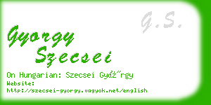 gyorgy szecsei business card